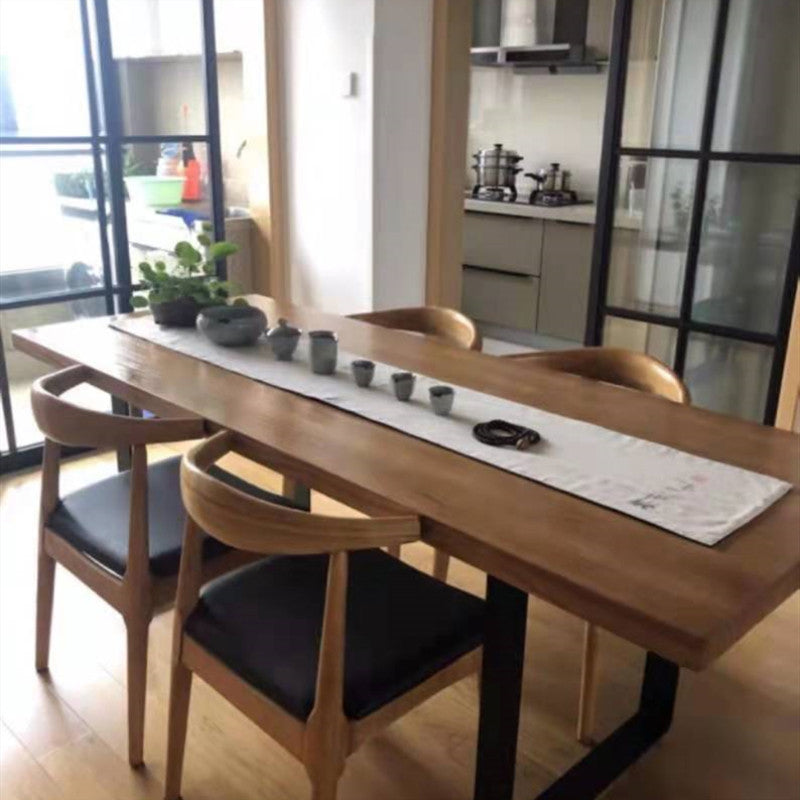 1/4/5/7 Pieces Industrial Dining Set Solid Wood and Metal Coffee Shop Table and Chairs