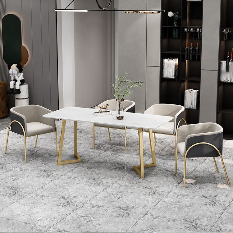 Glam 1/4/5/7 Pieces Dinette Set Sintered Stone Dining Table Set with Chairs