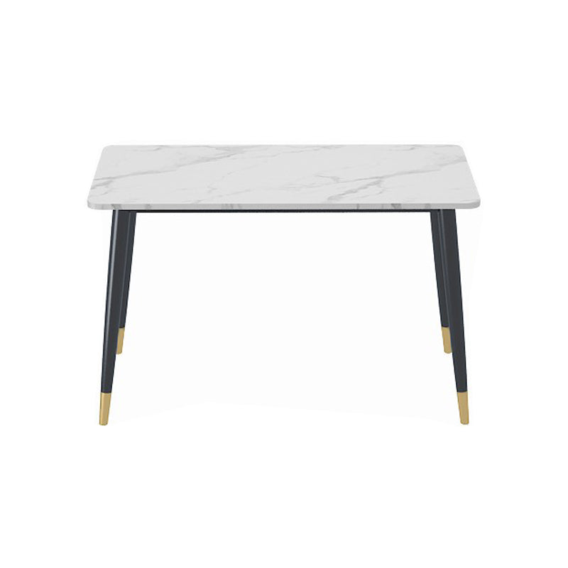 1/4/5 Pieces White Stone Dining Set Modern Solid Back Chair Rectangle Dining Furniture