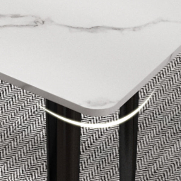 1/4/5 Pieces White Stone Dining Set Modern Solid Back Chair Rectangle Dining Furniture