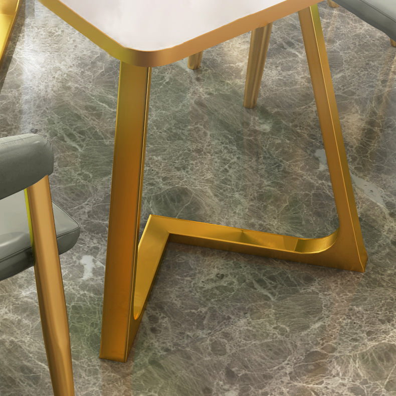 Glam 1/2/5 Pieces Dining Set Stone Geometry Wood Dining Table for Dining Room