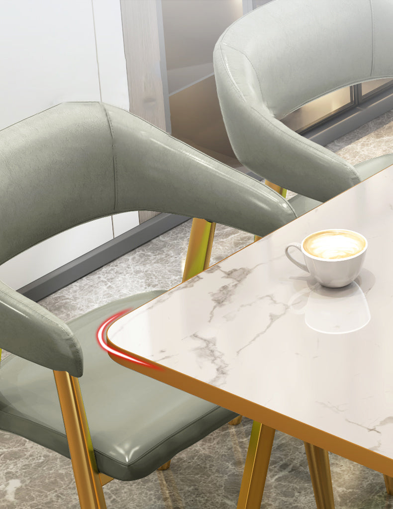 Glam 1/2/5 Pieces Dining Set Stone Geometry Wood Dining Table for Dining Room