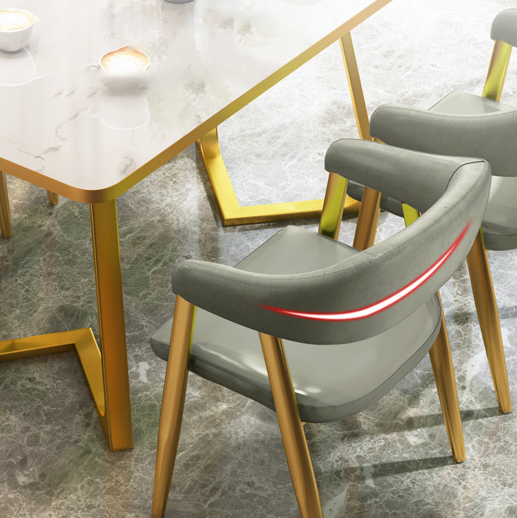 Glam 1/2/5 Pieces Dining Set Stone Geometry Wood Dining Table for Dining Room