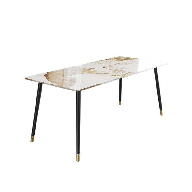 1/4/7 Pieces Stone Table with Leather Chairs Scandinavian Dining Table Set