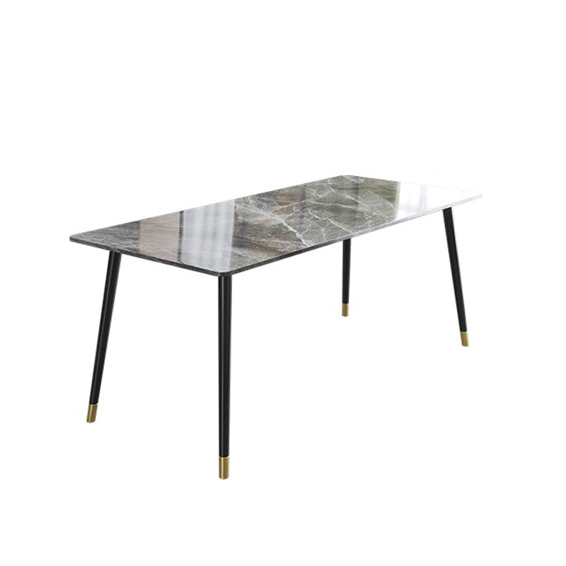 1/4/7 Pieces Stone Table with Leather Chairs Scandinavian Dining Table Set