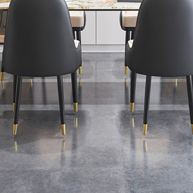 1/4/7 Pieces Stone Table with Leather Chairs Scandinavian Dining Table Set