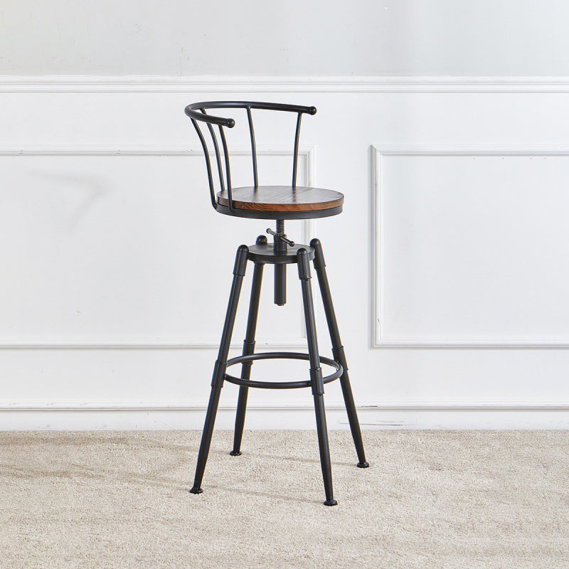 Industrial Upholstered Swivel Adjustable Height Stool 35.43'' Home Bar Stool