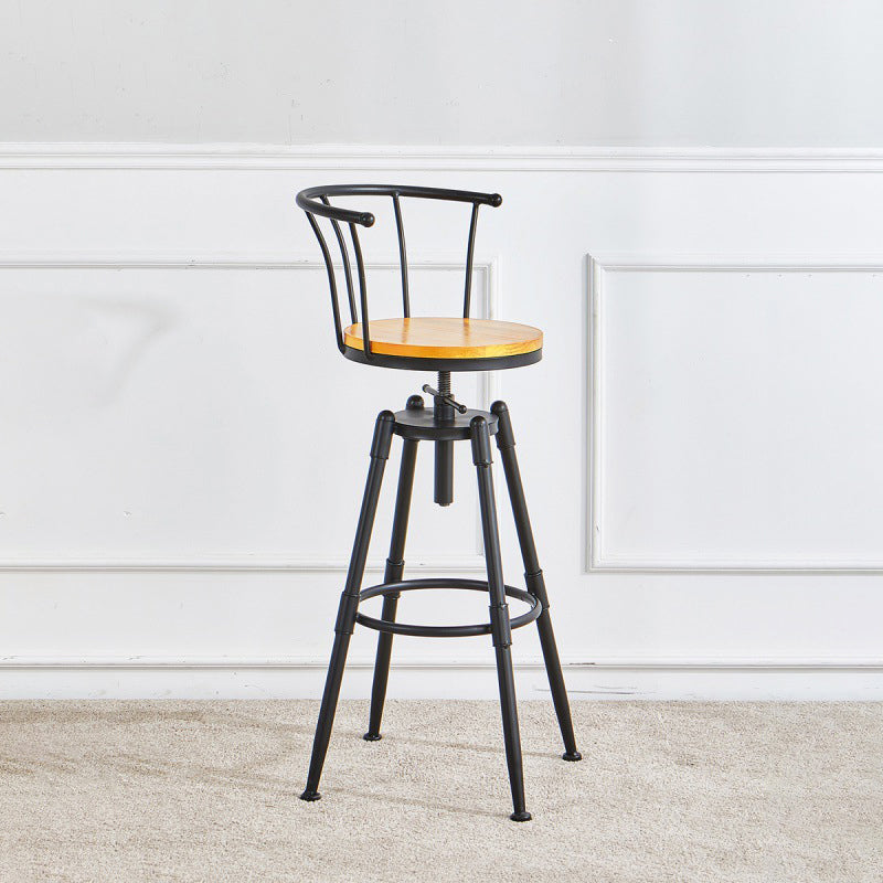 Industrial Upholstered Swivel Adjustable Height Stool 35.43'' Home Bar Stool