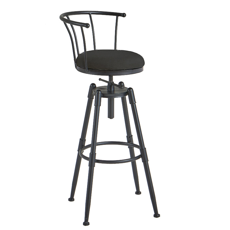Industrial Upholstered Swivel Adjustable Height Stool 35.43'' Home Bar Stool