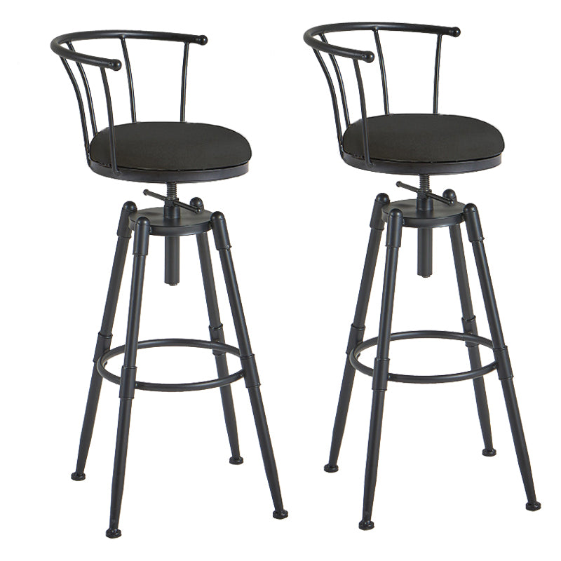 Industrial Upholstered Swivel Adjustable Height Stool 35.43'' Home Bar Stool