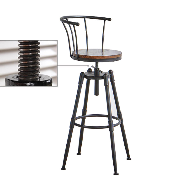Industrial Upholstered Swivel Adjustable Height Stool 35.43'' Home Bar Stool