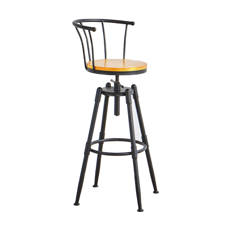 Industrial Upholstered Swivel Adjustable Height Stool 35.43'' Home Bar Stool