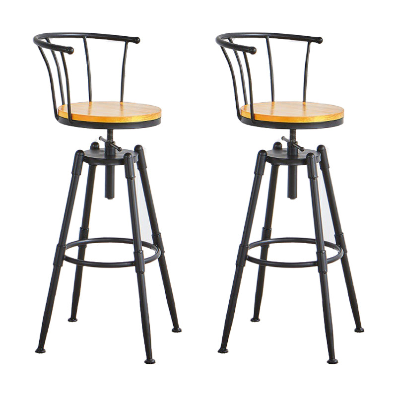 Industrial Upholstered Swivel Adjustable Height Stool 35.43'' Home Bar Stool