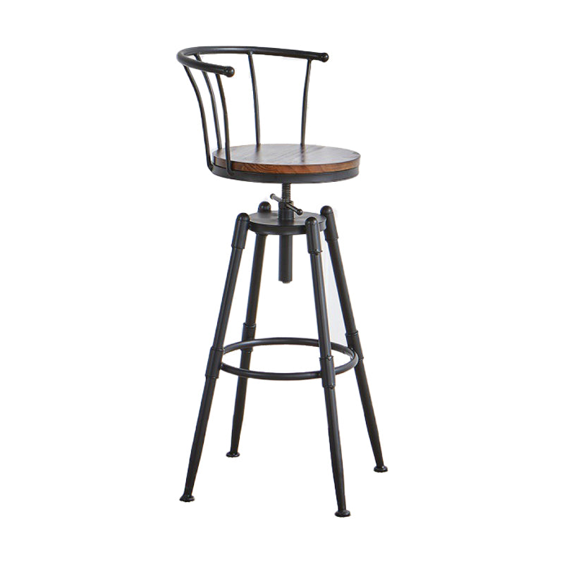 Industrial Upholstered Swivel Adjustable Height Stool 35.43'' Home Bar Stool