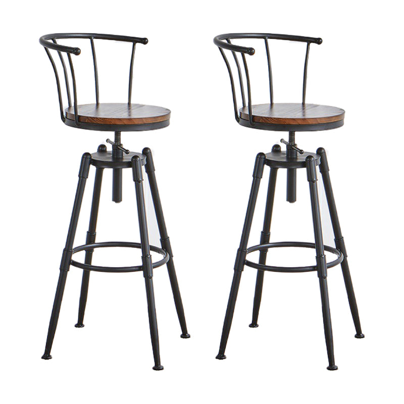 Industrial Upholstered Swivel Adjustable Height Stool 35.43'' Home Bar Stool