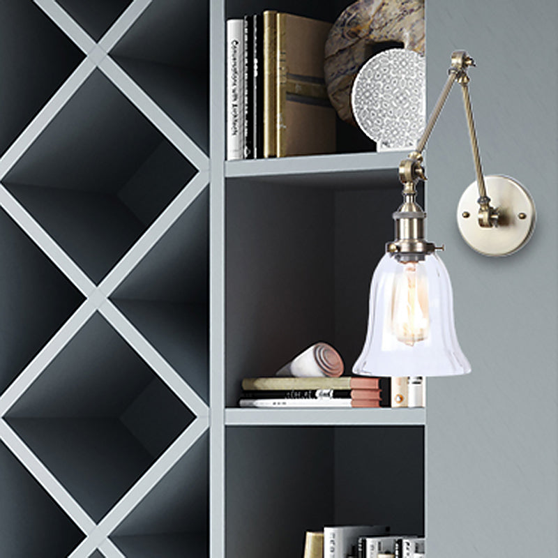 Clear Glass Balled Pared Spline Splique 1 Light Sala de estudio Lighting accesorio de iluminación en bronce