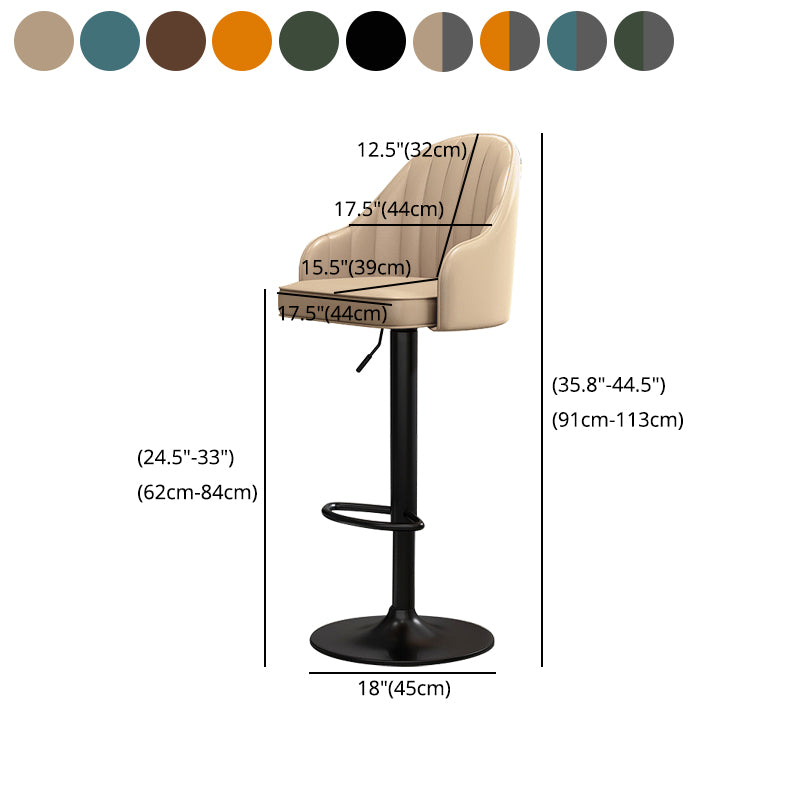 Scandinavian Metal Kitchen Dining Room Arm Stool Adjustable Height Barstool