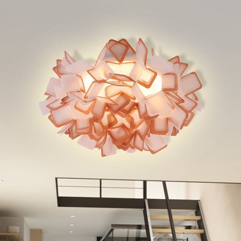 Art Deco Sinuous Flushmount Light with Acrylic Shade Led Bedroom Flush Lighting