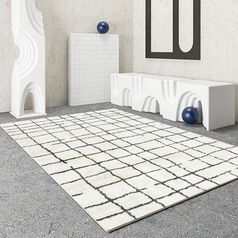 Modern Style Line Drawing Rug Polyester Area Rug Stain Resistant Rug for Home Decor