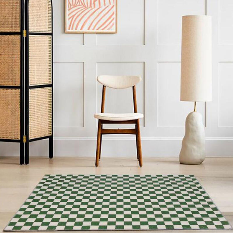 Lattice Rug Synthetic Modern Stain Resistant Backing Washable Rug for Home Decor