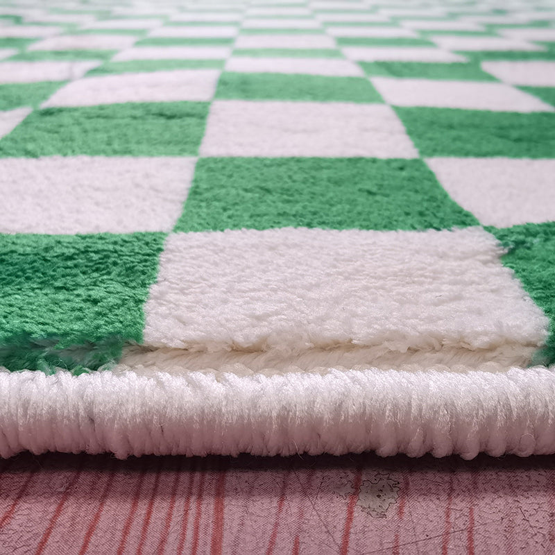 Lattice Rug Synthetic Modern Stain Resistant Backing Washable Rug for Home Decor