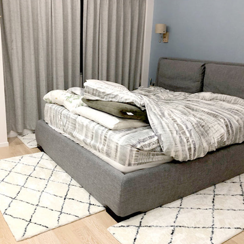 Plaid Living Room Rug Abstract Carpet Polyester Washable Area Rug