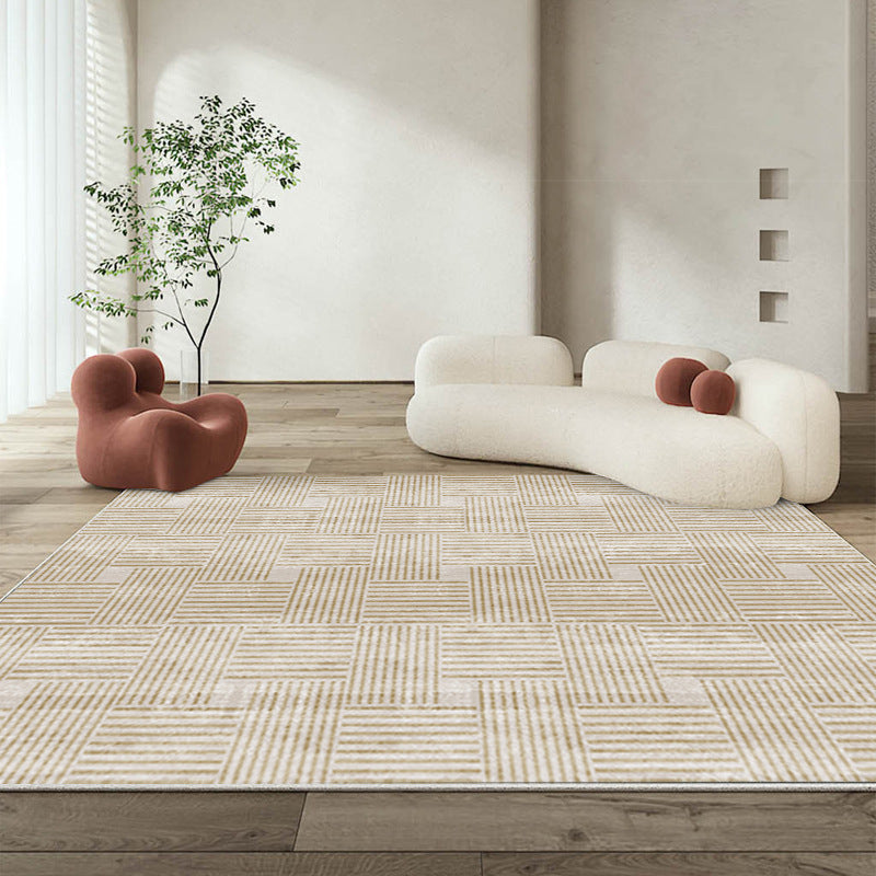 Abstract Style Living Room Rug Abstract Carpet Polyester Washable Area Rug