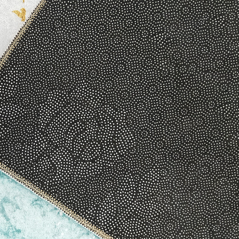Geometric Decoration Area Rug Polyester Stain Resistant Backing Indoor Rug
