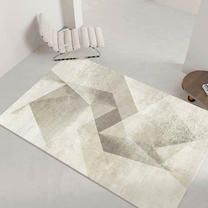 Modern Style Rug Beige Polyester Area Rug Stain Resistant Rug for Home Decor