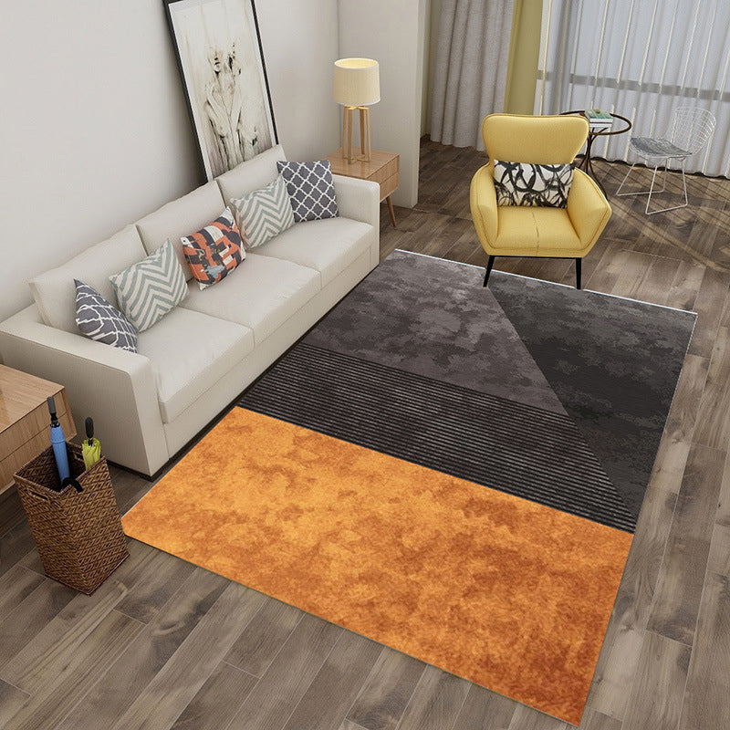 Green Stripe Rug Polyester Graphic Indoor Rug Stain Resistant Rug for Living Room