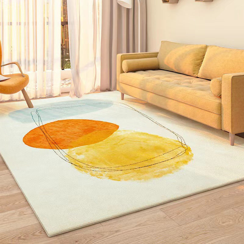 Lichtroze kleurblok Tapijten Polyester Casual gebied Tapijt niet-slip achterste tapijt voor woningdecoratie