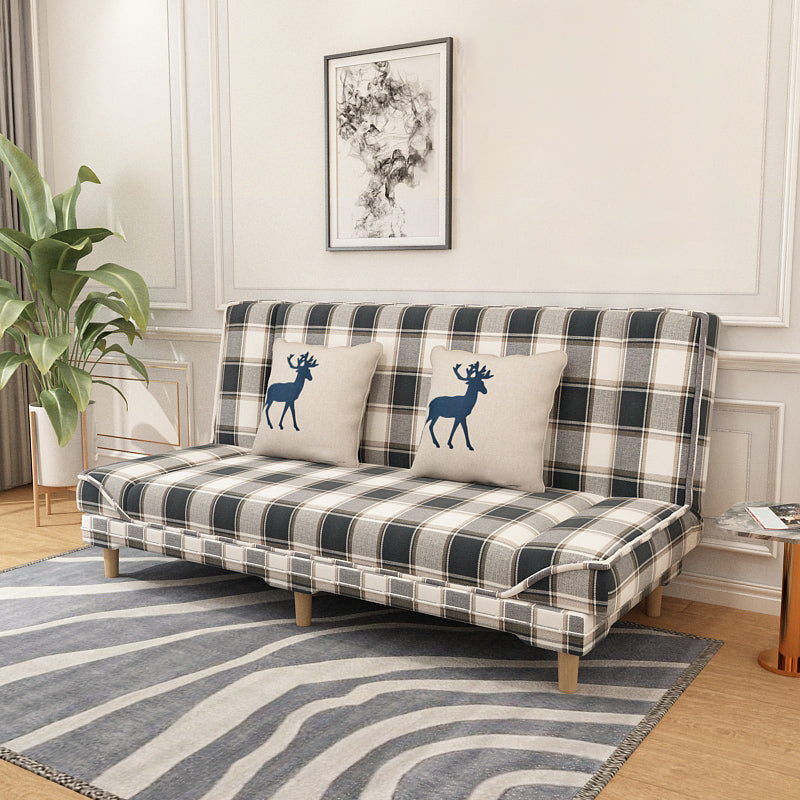 Tight Back 70.87" W √ó 23.62" D √ó 31.50" H Linen Armless Sofa with Foldable
