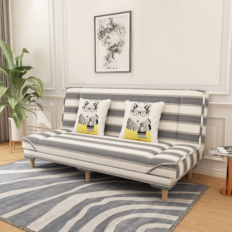 Tight Back 70.87" W √ó 23.62" D √ó 31.50" H Linen Armless Sofa with Foldable