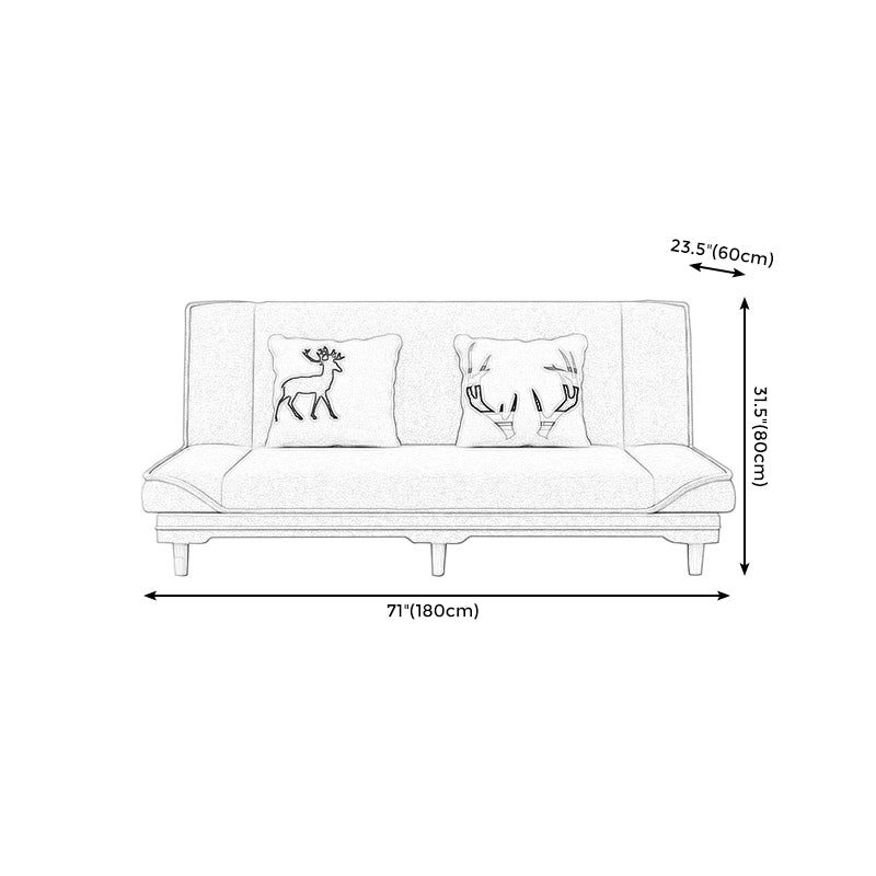 Tight Back 70.87" W √ó 23.62" D √ó 31.50" H Linen Armless Sofa with Foldable