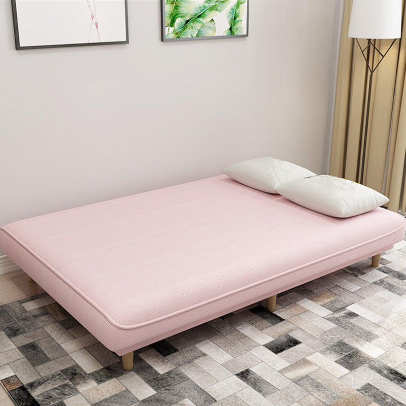 Armless Settee with Cotton Blend 19.68" W Convertible Sleeper Sofa for Apartment