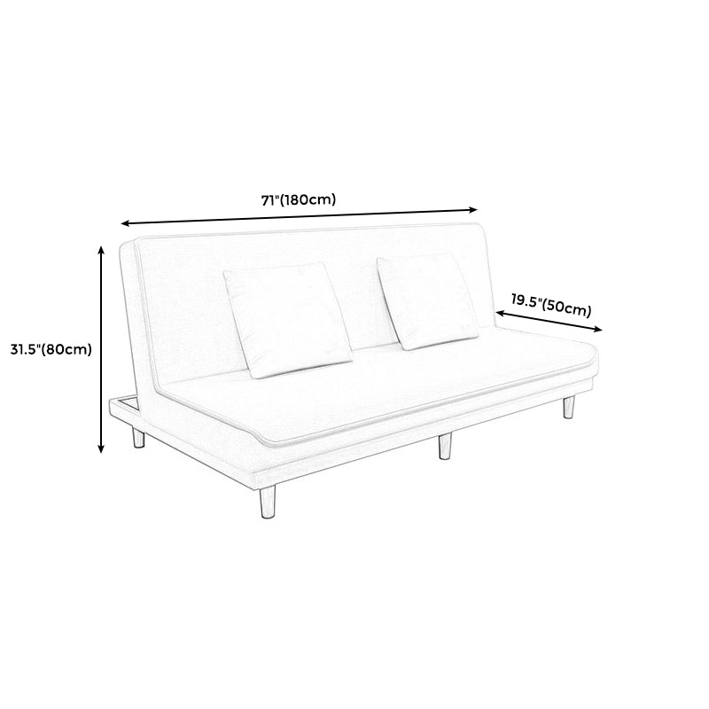 Armless Settee with Cotton Blend 19.68" W Convertible Sleeper Sofa for Apartment