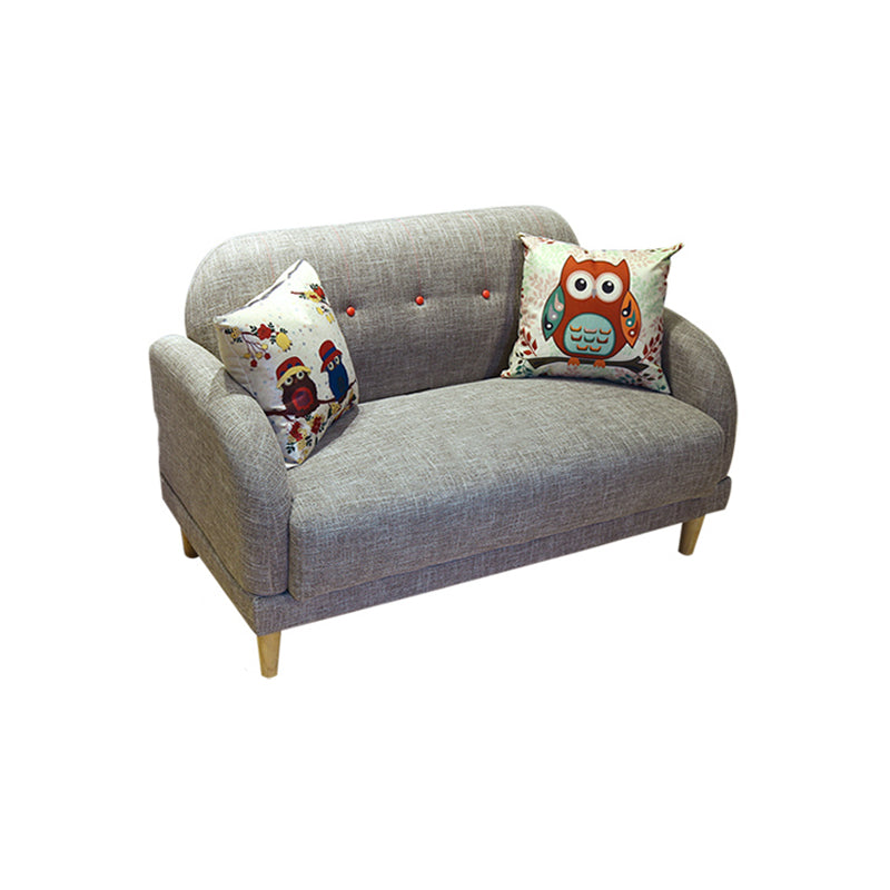 34.25"H Scandinavian Linen Square Arm Solid Color Tufted Loveseat Sofa for Apartment