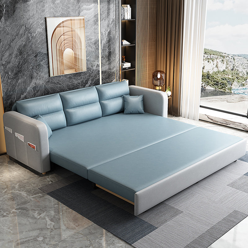 Square Arm Sofa Biscuit Back Sofa for Apartment and Bonus Room