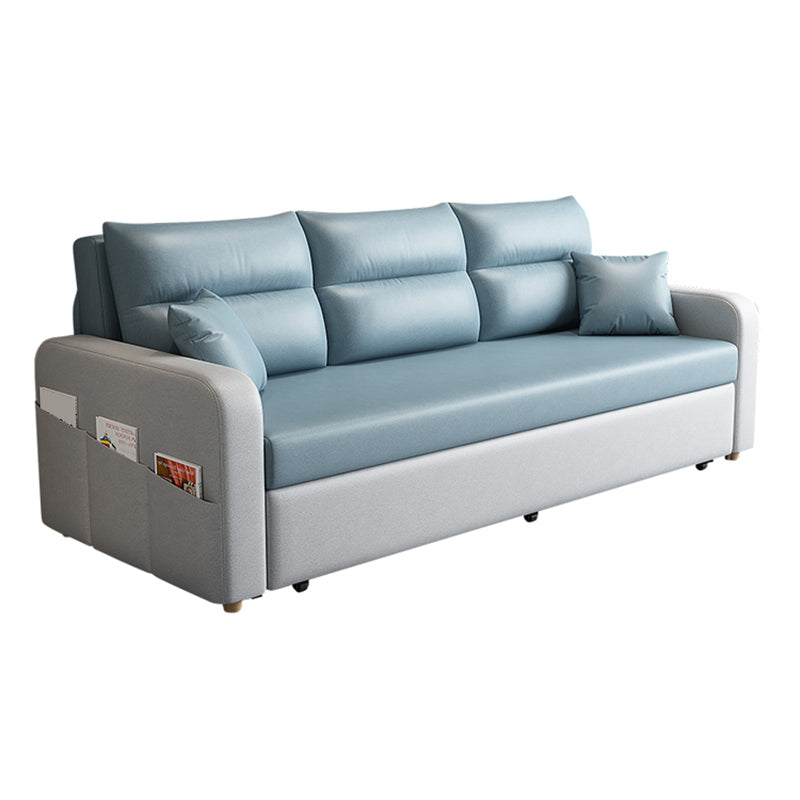 Square Arm Sofa Biscuit Back Sofa for Apartment and Bonus Room