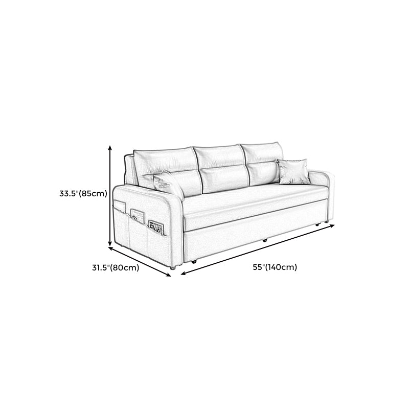 Square Arm Sofa Biscuit Back Sofa for Apartment and Bonus Room