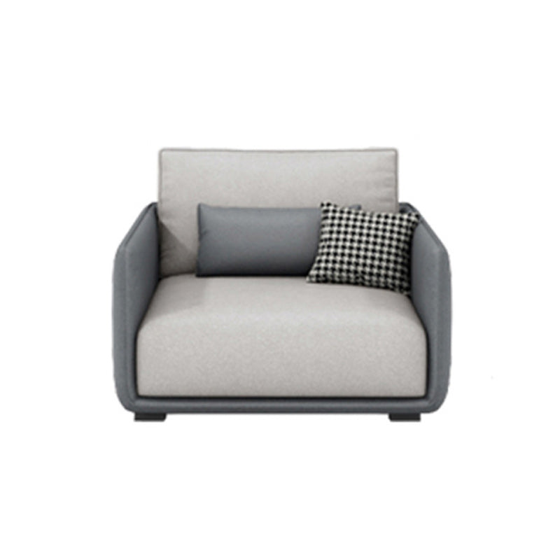Wohnzimmer zeitgenössische hellgraue Standardtuxedo-Armsofa-Chaise