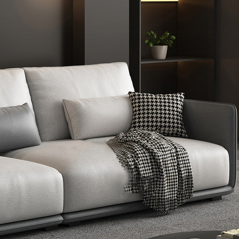 Wohnzimmer zeitgenössische hellgraue Standardtuxedo-Armsofa-Chaise