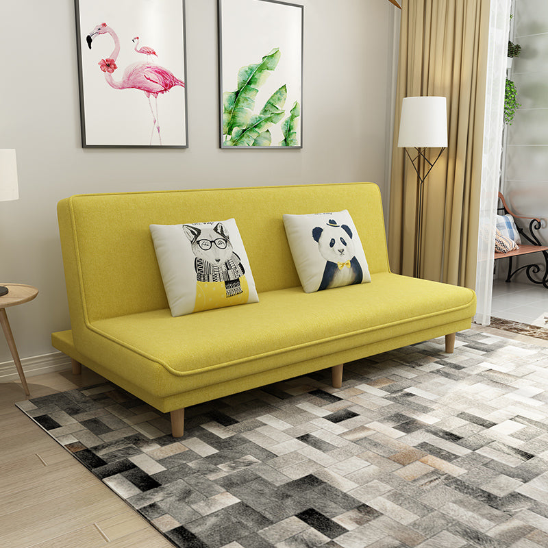 19.68" W Armless Settee with Cotton Blend Convertible Sleeper Sofa for Living Room