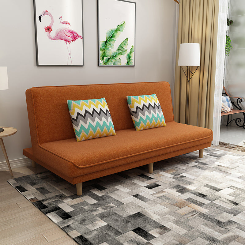 19.68" W Armless Settee with Cotton Blend Convertible Sleeper Sofa for Living Room