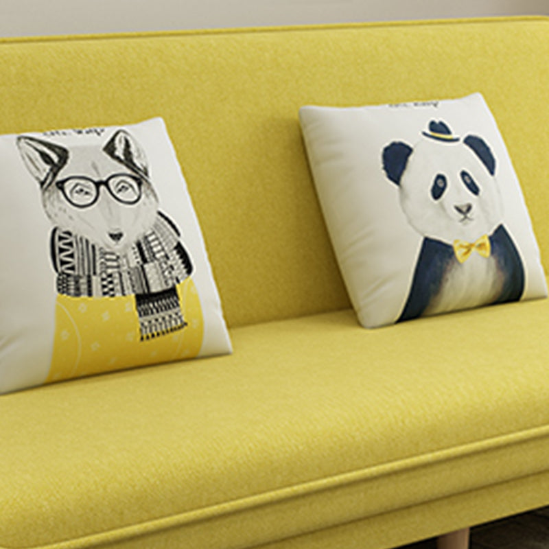 19.68" W Armless Settee with Cotton Blend Convertible Sleeper Sofa for Living Room