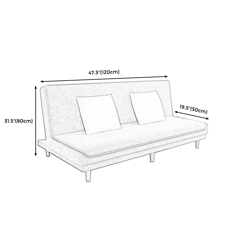 19.68" W Armless Settee with Cotton Blend Convertible Sleeper Sofa for Living Room