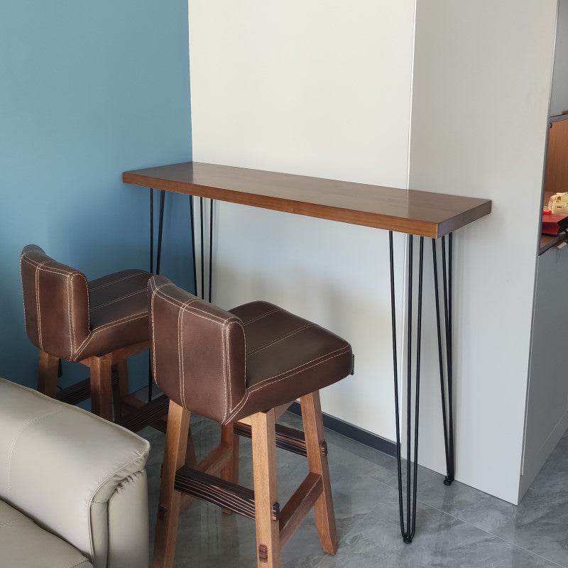 Solid Wood Counter Table with Rectangle Table Top Legs Table - 41.3" H