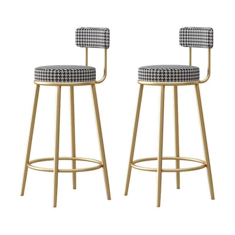 Scandinavian Design Upholstered Armless Stools for Home Low Back Barstools with Metal Legs