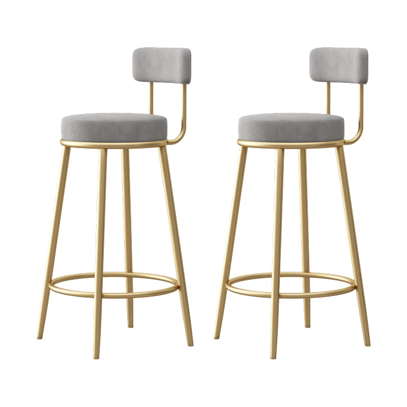 Scandinavian Design Upholstered Armless Stools for Home Low Back Barstools with Metal Legs