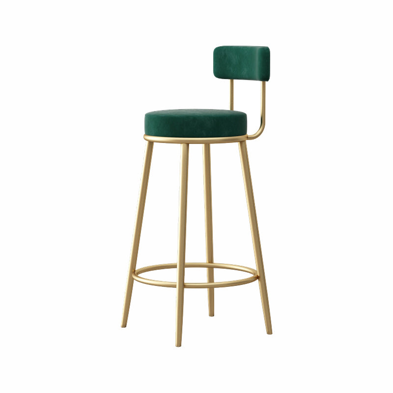 Scandinavian Design Upholstered Armless Stools for Home Low Back Barstools with Metal Legs